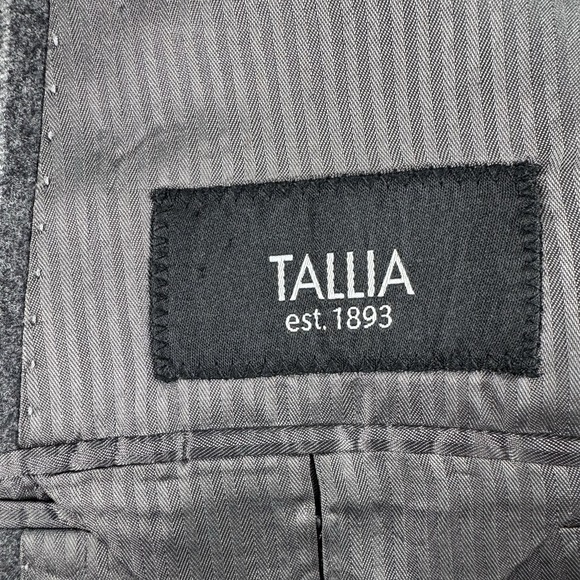 Vintage Tallia Suit 52L 44x28.5 Gray Wool Chalk Line Pleated Vitali Barberis VBC - Picture 11 of 16